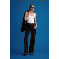 Gerippter Baumwoll-Bodysuit mit U-Ausschnitt