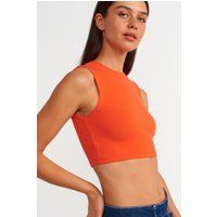 Ärmelloses Crop-Top aus Baumwolljersey