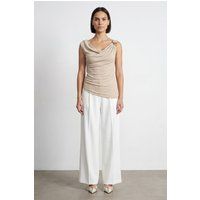 Elegantes ärmelloses Top mit Wasserfallausschnitt
