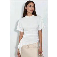 Asymmetrisches Drapiertes Jersey-Oberteil