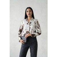 Bluse mit abstraktem Print