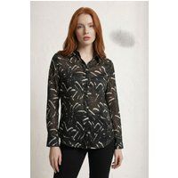 Satinierte Bluse mit abstraktem Muster