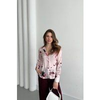 Satinhemd mit abstraktem Print