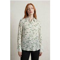 Satin-Hemd mit abstraktem Print