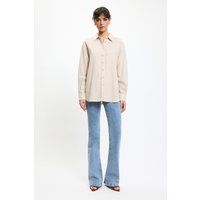 Oversized Leinenbluse mit Knopfleiste
