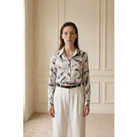 Bluse mit abstraktem Blattmuster