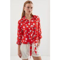 Bluse mit abstraktem Punktemuster