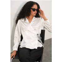 Elegante Satin-Wickelbluse