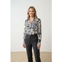 Geometrisch Gemustertes Button-Up Hemd