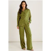 Satin-Jacquard Hemd mit Blumenmuster