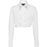 Gekürzte Popeline-Bluse mit Rüschen