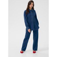 Lockeres Denim-Hemd in Dunkelblau