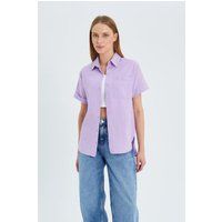 Kurzärmeliges Button-Up Hemd mit Tasche
