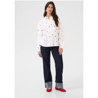 Bestickte Baumwollbluse mit Rosen