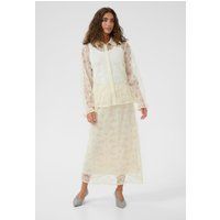 Transparente Bluse mit Blumenstickerei