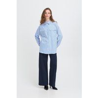 Oversized gestreiftes Hemd mit Knopfleiste