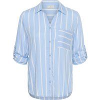 Gestreifte V-Ausschnitt Hemdbluse