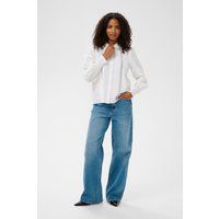 Biesenbluse mit feiner Spitze