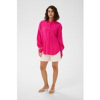 Oversized Hemdbluse in leuchtendem Pink