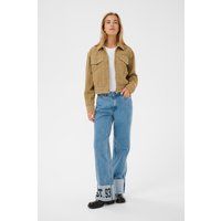 Kurze Jeansjacke mit Nietenbesatz