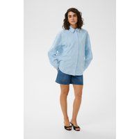 Oversized-Hemd mit Blattstickerei