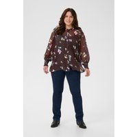 Florale Transparente Bluse mit Ballonärmeln