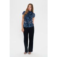 Bluse mit Rüschenkragen und Abstraktmuster