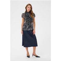Bluse mit Rüschen und abstraktem Print