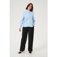 Baumwollbluse mit Rüschen und Chevron-Muster