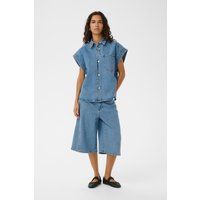 Kurzärmliges Boxy Denim-Hemd