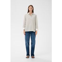 Gestreiftes Hemd mit Kontrast-Manschetten