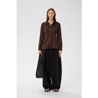 Elegantes tailliertes Langarmhemd aus Satin