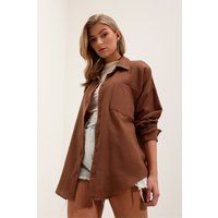 Lockeres Overshirt aus Leinenmischung