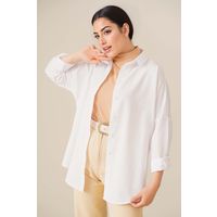 Oversized Popeline-Hemd mit Knopfleiste