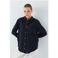 Lässiges Oversized-Hemd mit Tasche