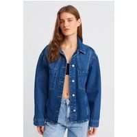 Strukturierte Oversized Denim Hemdjacke