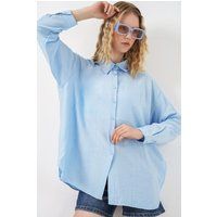 Oversized Langarmhemd mit Textur
