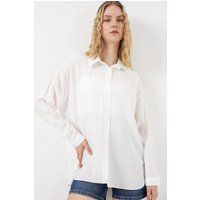 Oversized Langarm-Hemd mit Knopfleiste