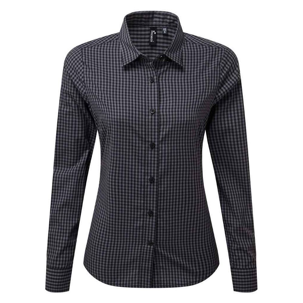 Langärmliges Gingham-Karohemd in Slim Fit