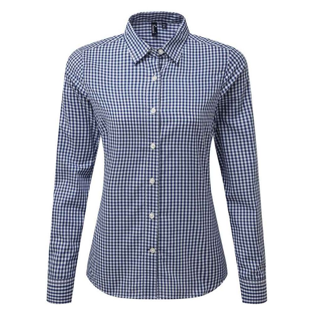 Langärmliges Gingham-Hemd in schmaler Passform