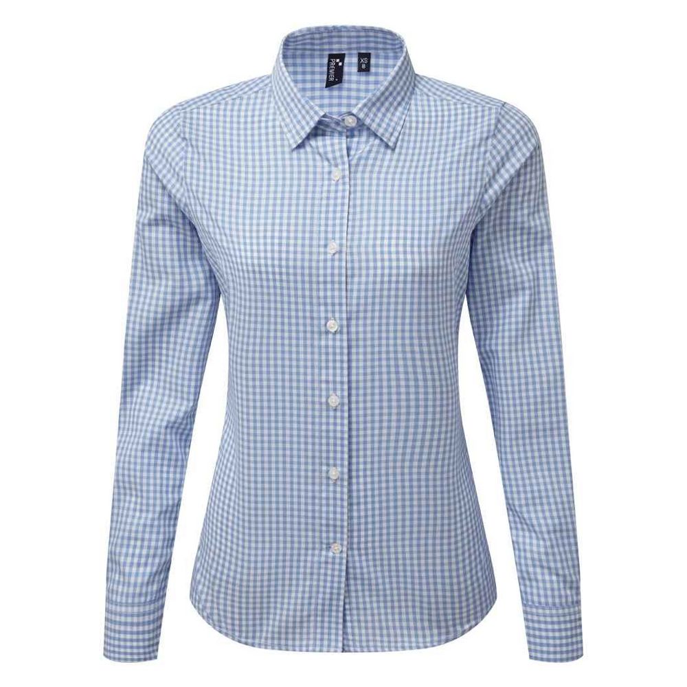 Tailliertes Gingham-Hemd aus Popeline
