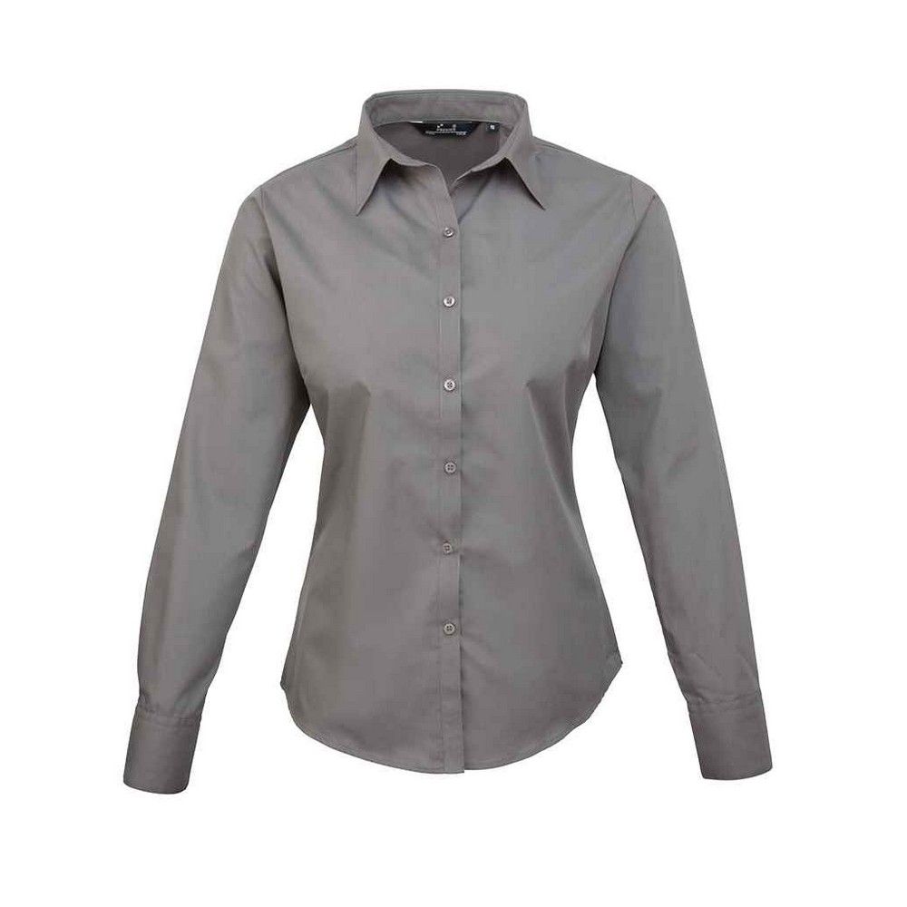 Klassische Langarm-Popeline-Bluse