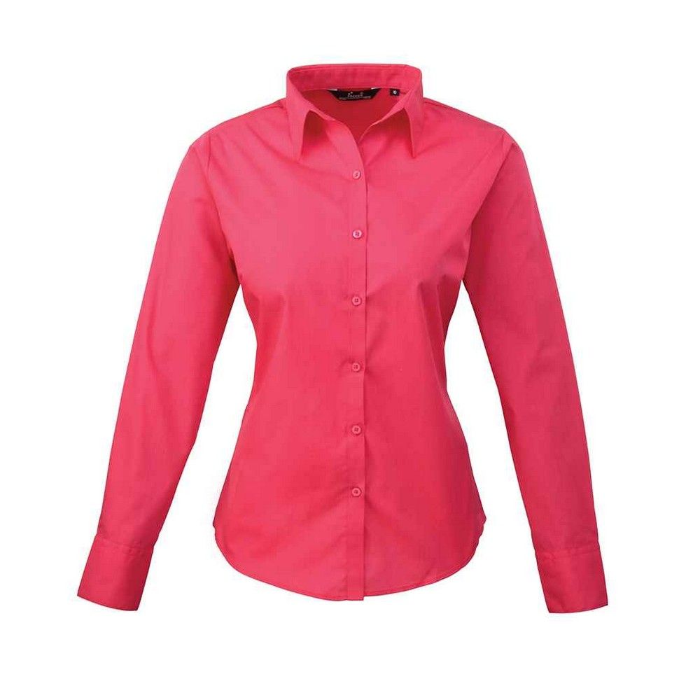 Taillierte Langarm-Popeline-Bluse