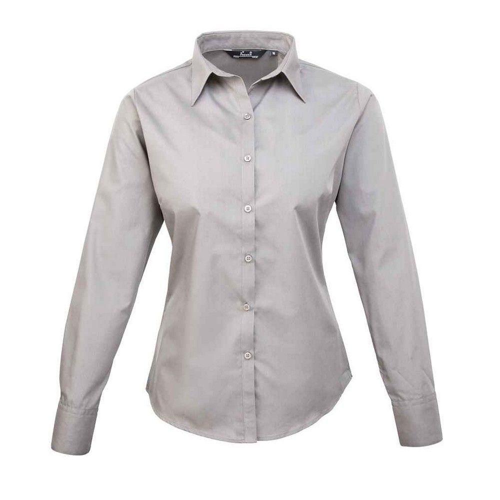 Klassische Langarm-Popeline-Bluse