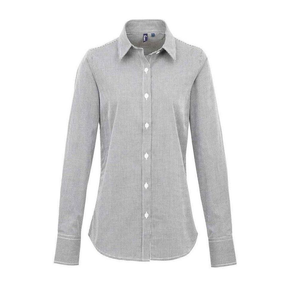 Schmal geschnittenes Mikro-Gingham-Hemd