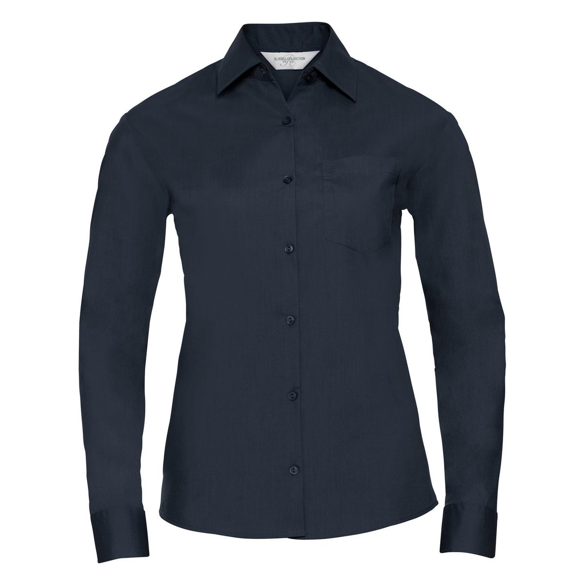 Klassische Knopfleiste-Bluse mit Tasche