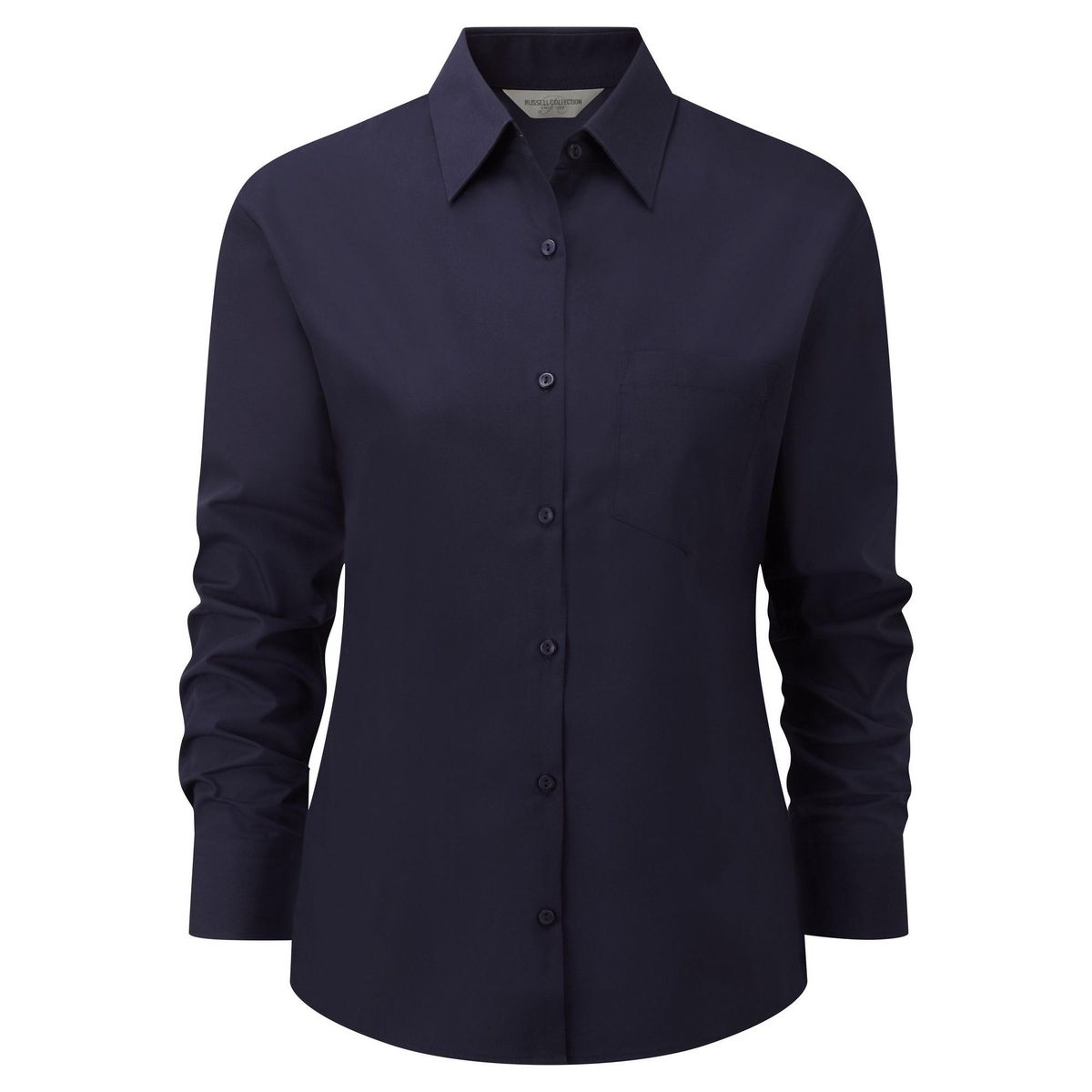 Klassische Knopfleiste-Bluse mit Tasche