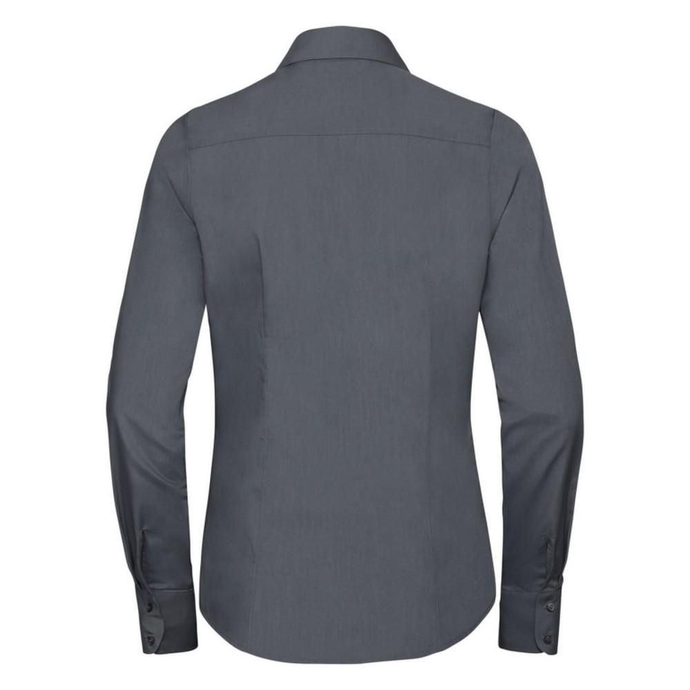 Taillierte Popeline-Bluse mit verdeckter Knopfleiste