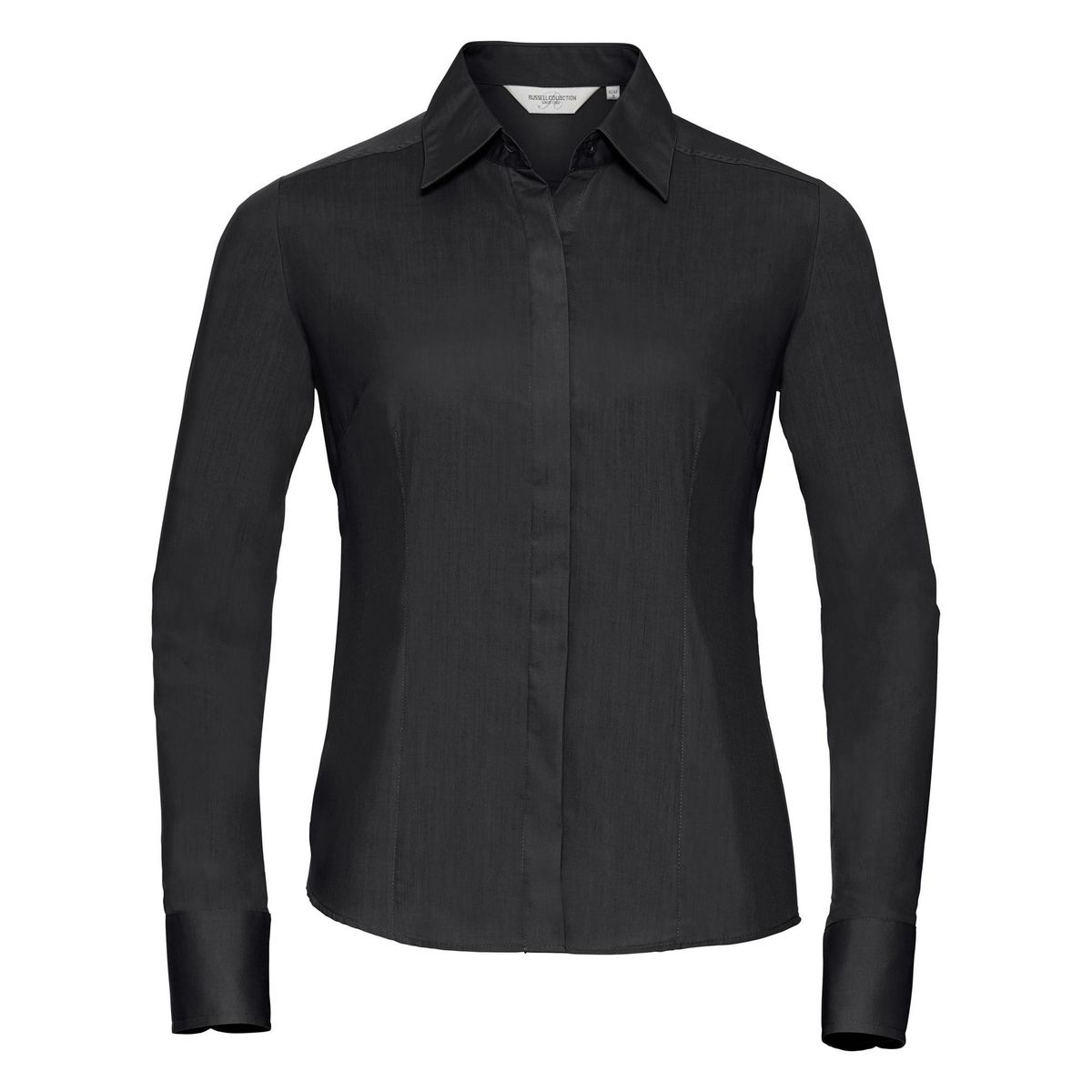 Taillierte Langarm-Popeline-Bluse