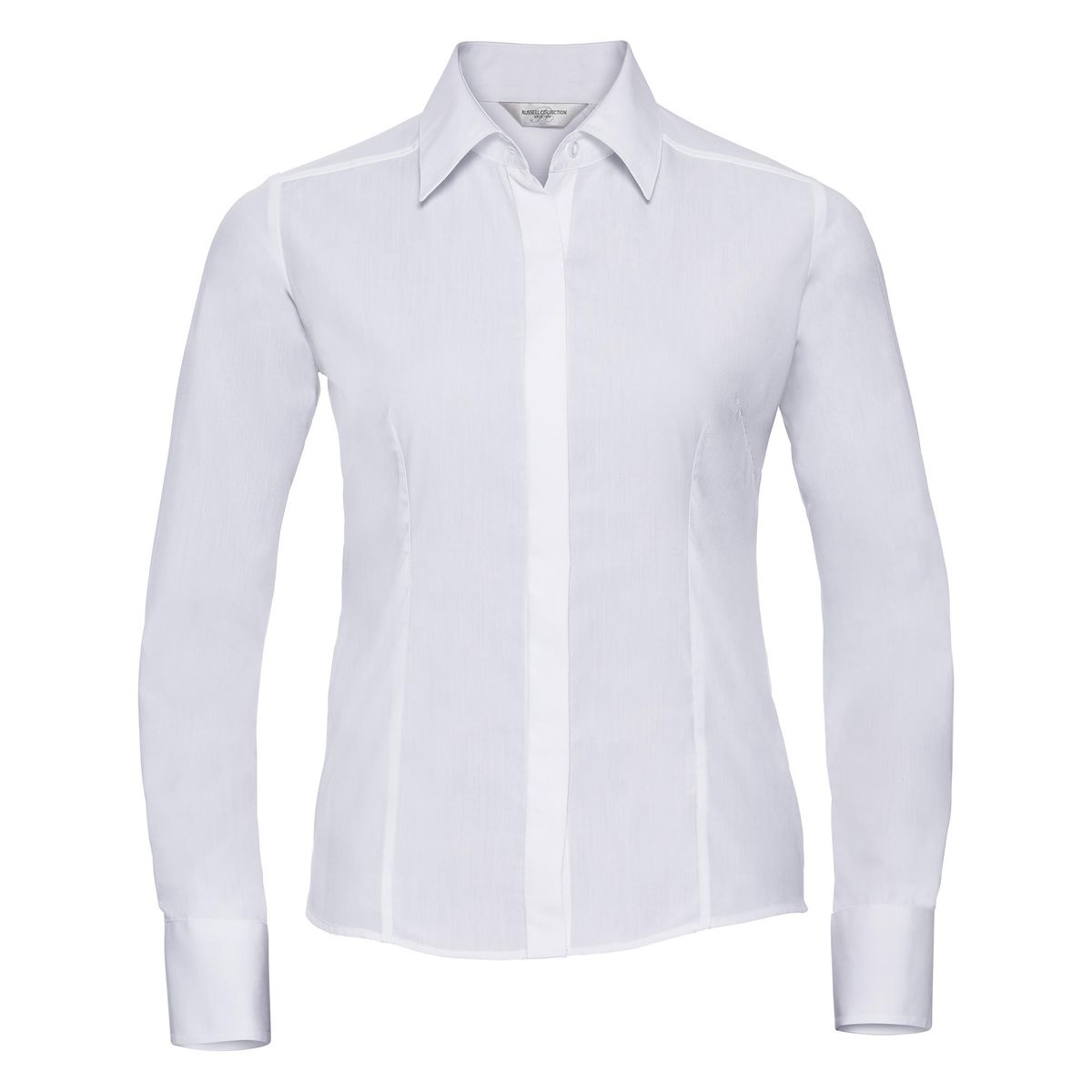 Taillierte Langarm-Popeline-Bluse